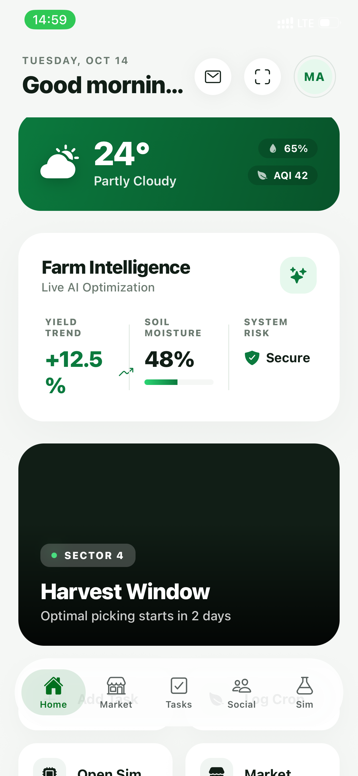 Farm intelligence dashboard